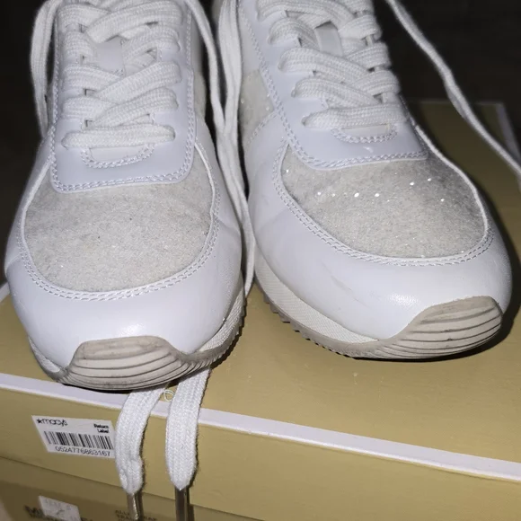 Michael Kors Allie White Glitter Women's Trainers - Picture 8 of 8